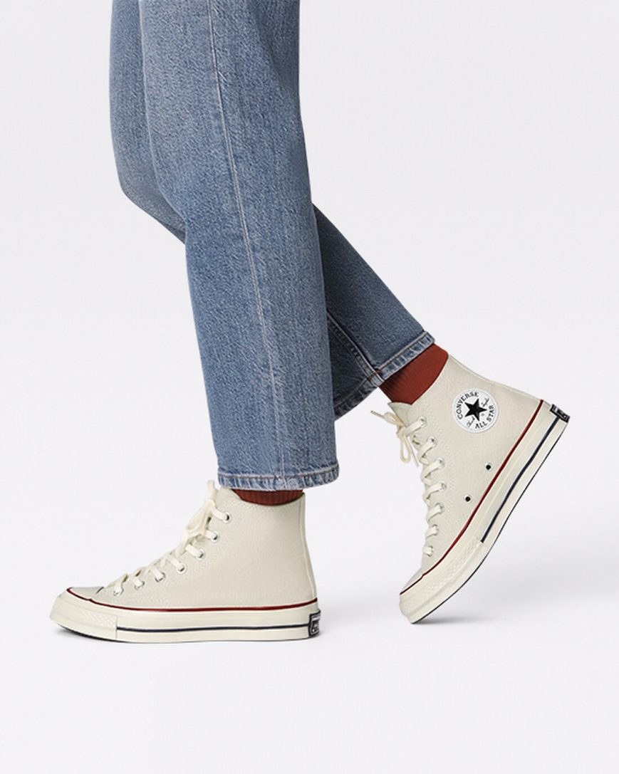 Dámské Boty Vysoké Converse Chuck 70 Vintage Platene Béžový Tmavě Červené | CZ PVAU74